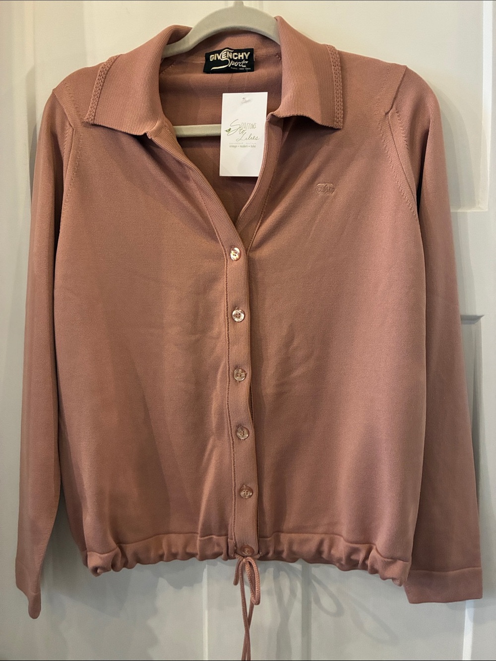 Givenchy Dusty Rose Button-Front Polo Jacket